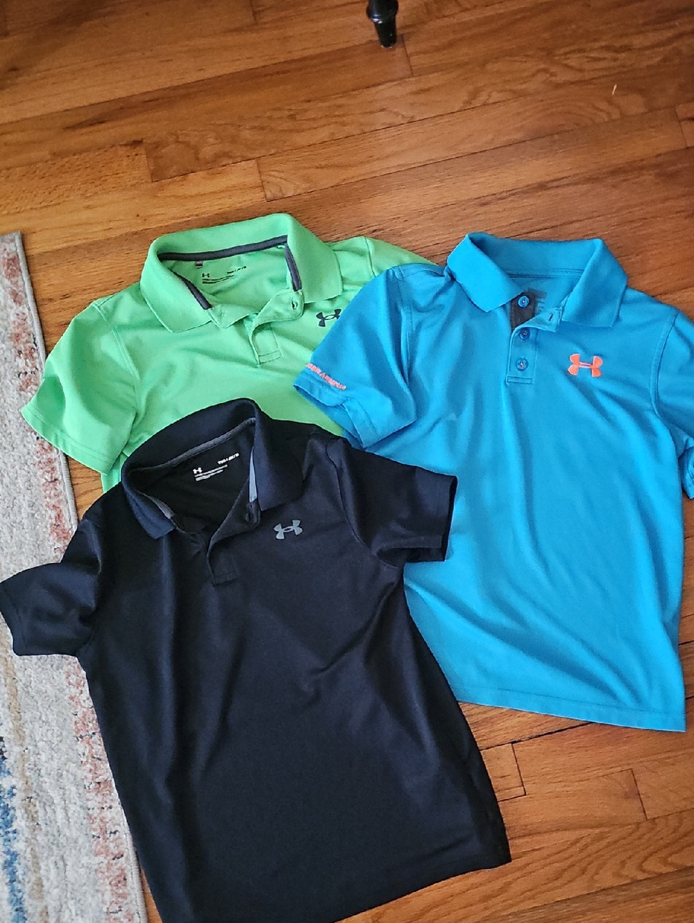 Under Armour Kids Polo Trio — Bright Blue, Lime Green & Black